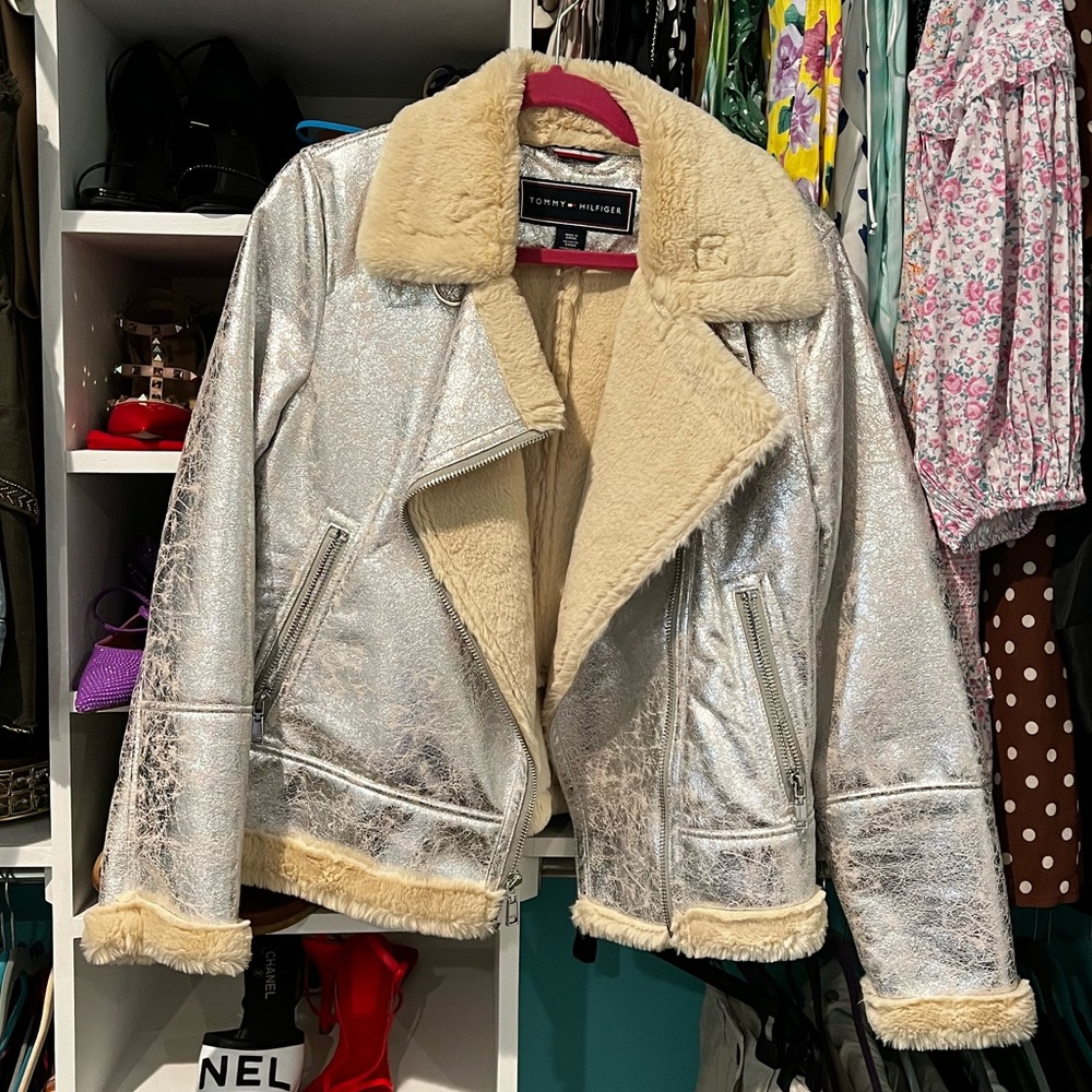 Tommy Hilfiger Silver Metallic Cozy Jacket